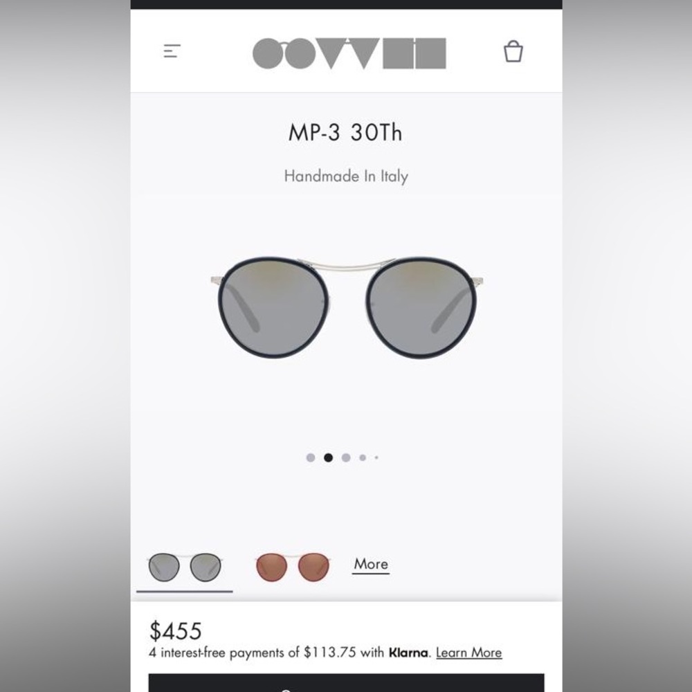 MP-3 30Th Oliver People Black Round Sunglasses